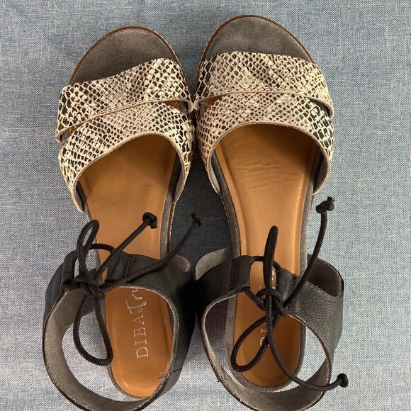 Diba True Left Blank animal print leather sandals size 8 - Picture 6 of 9